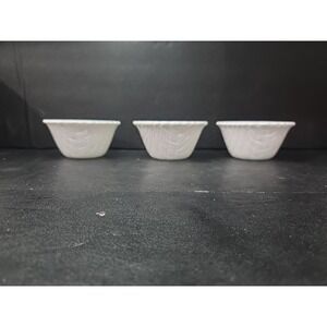 Indiana Glass Small Fruit Bowls, Set of 3, Weavetex Basket Pattern, Dessert Bowl